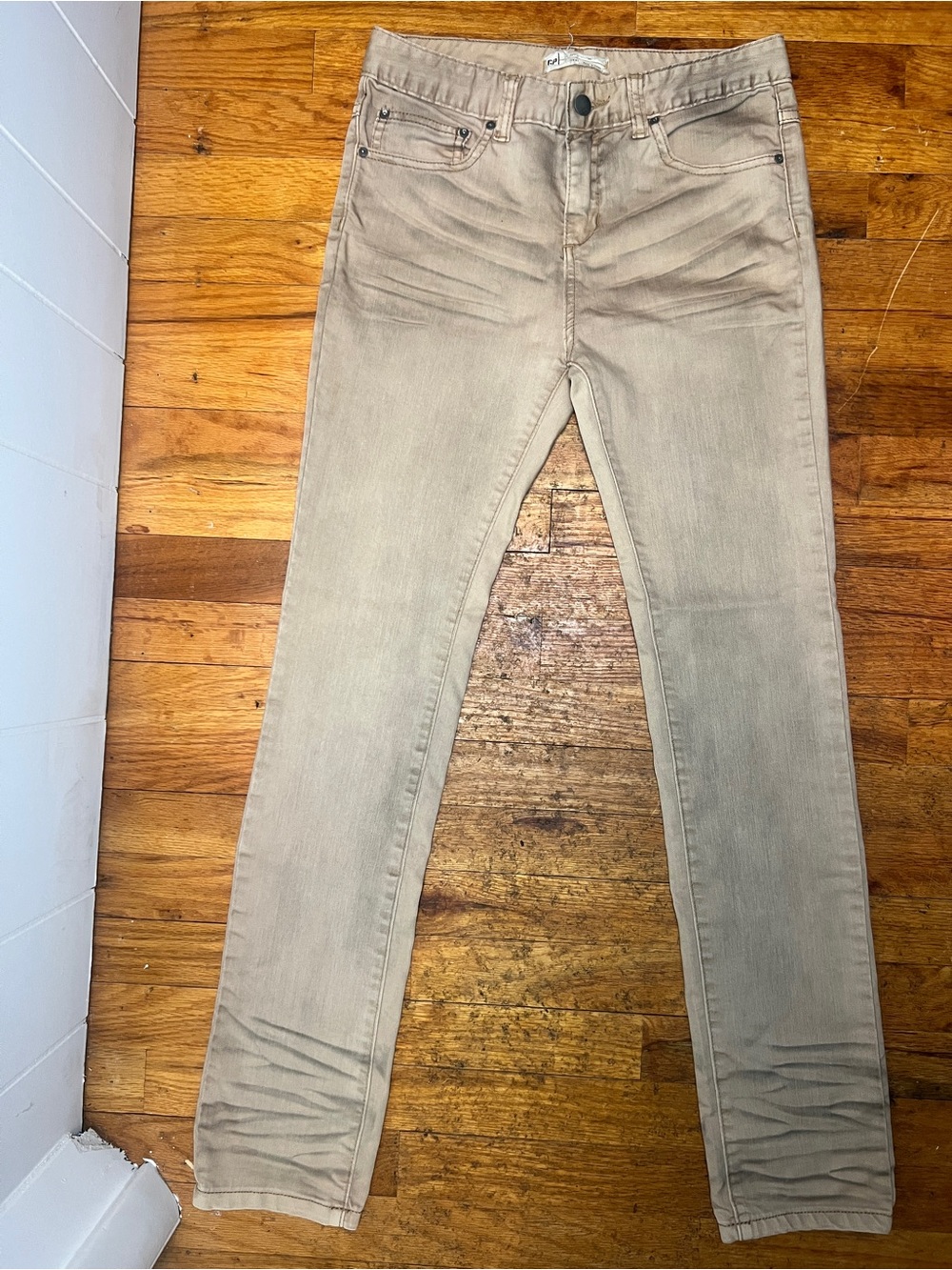 Free People Boot Cut Jeans in Tan